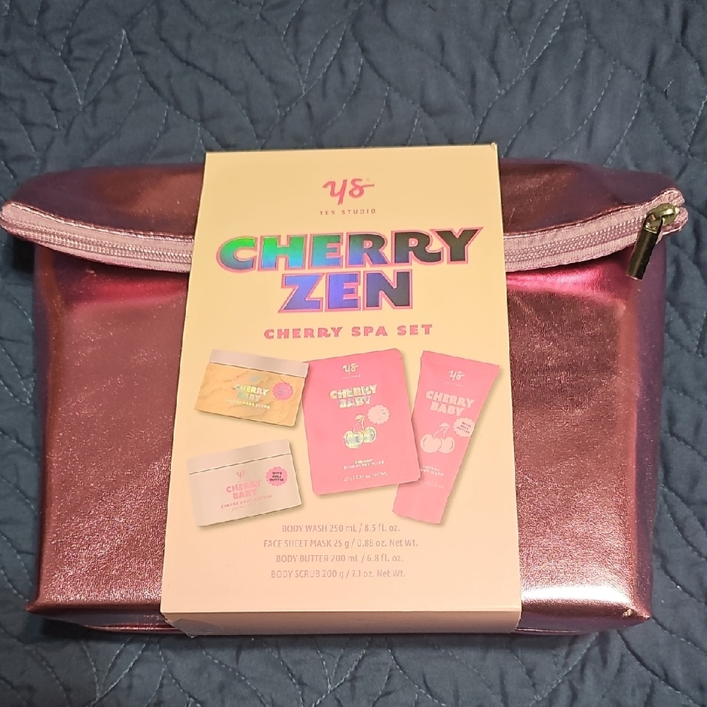 New Cherry Zen Spa Set with Pink Pouch